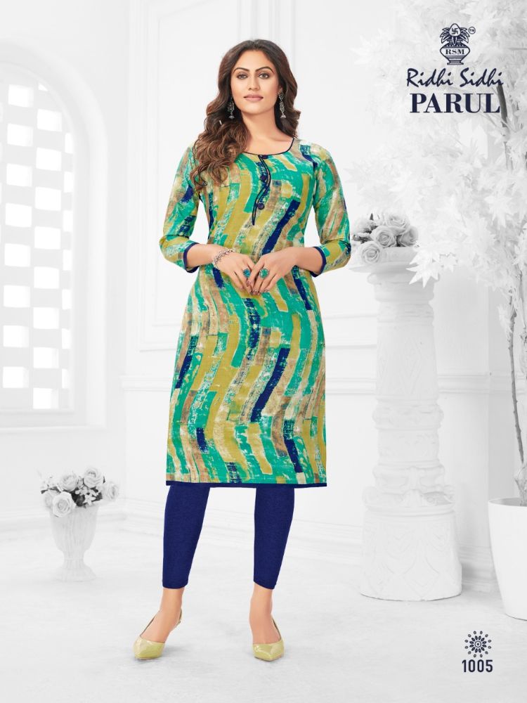 Ridhi Sidhi Parul 1 fancy Regular Wear Cotton Printed Long Kurti Collection